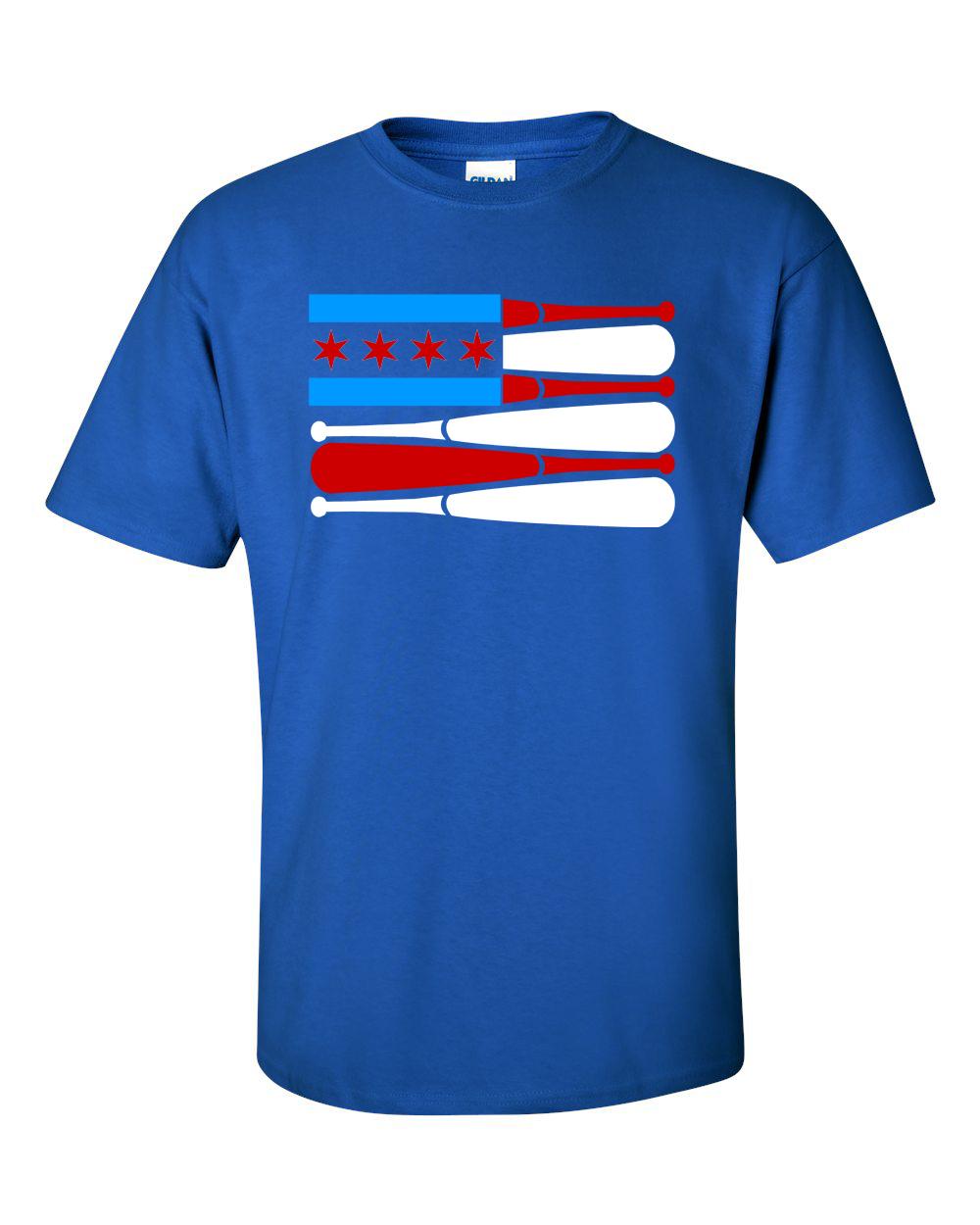 Chicago Baseball American Flag Shirt Cubs - NEW S