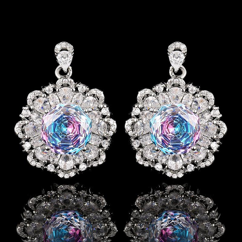 Schmuck Kupferboden Vergoldet Simulation Millennium Farbverlauf Blume Set Hauptstein 12-10Mm