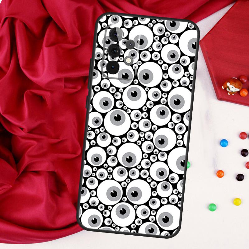 Crazy Eyeball Pattern For Samsung Galaxy A56 A36 A26 A16 A05 A06 A22 A32 A52 A54 A34 A14 A55 A15 A53 A33 A35 Case