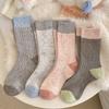 Wool Socks Children'S Season Medium Tube Socks Thickened Warm Dongdaemun Trend Color Matching Ideas Yarn Stacking Socks