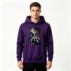 Men Anime Print Pullover Hoodie Casual Long Sleeve Streetwear Hooded Sweatshirt for Daily Wear