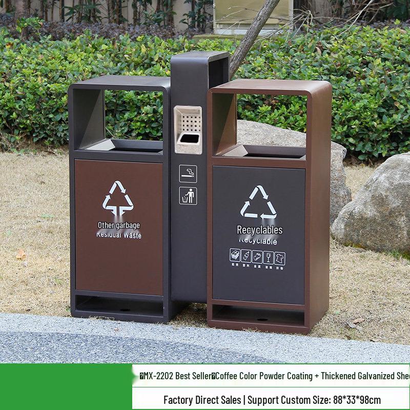 Outdoor Stainless Steel Trash Can