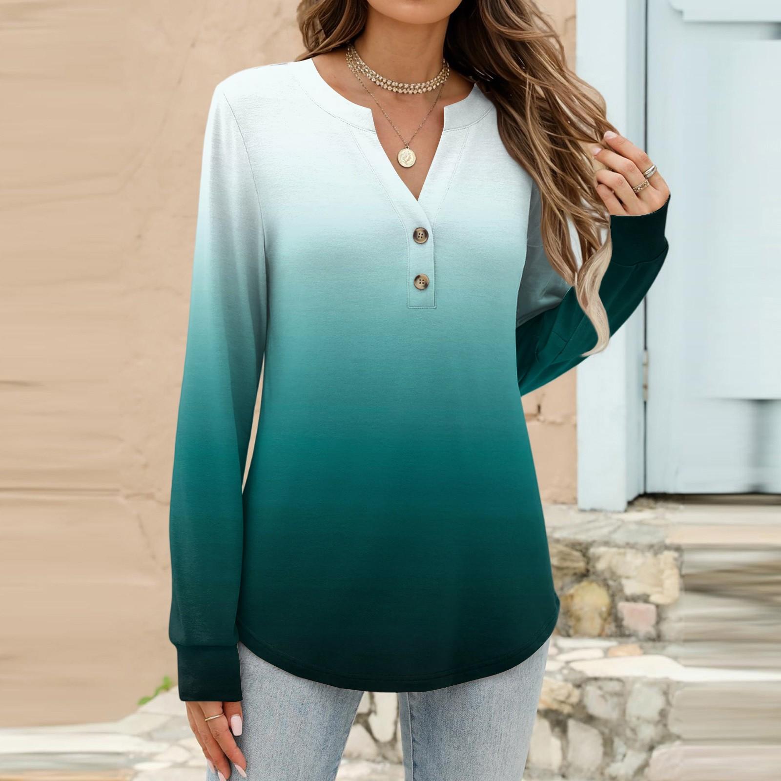 

Women s Fashion Casual Printed Long Sleeve T-Shirt Pullover Top L
