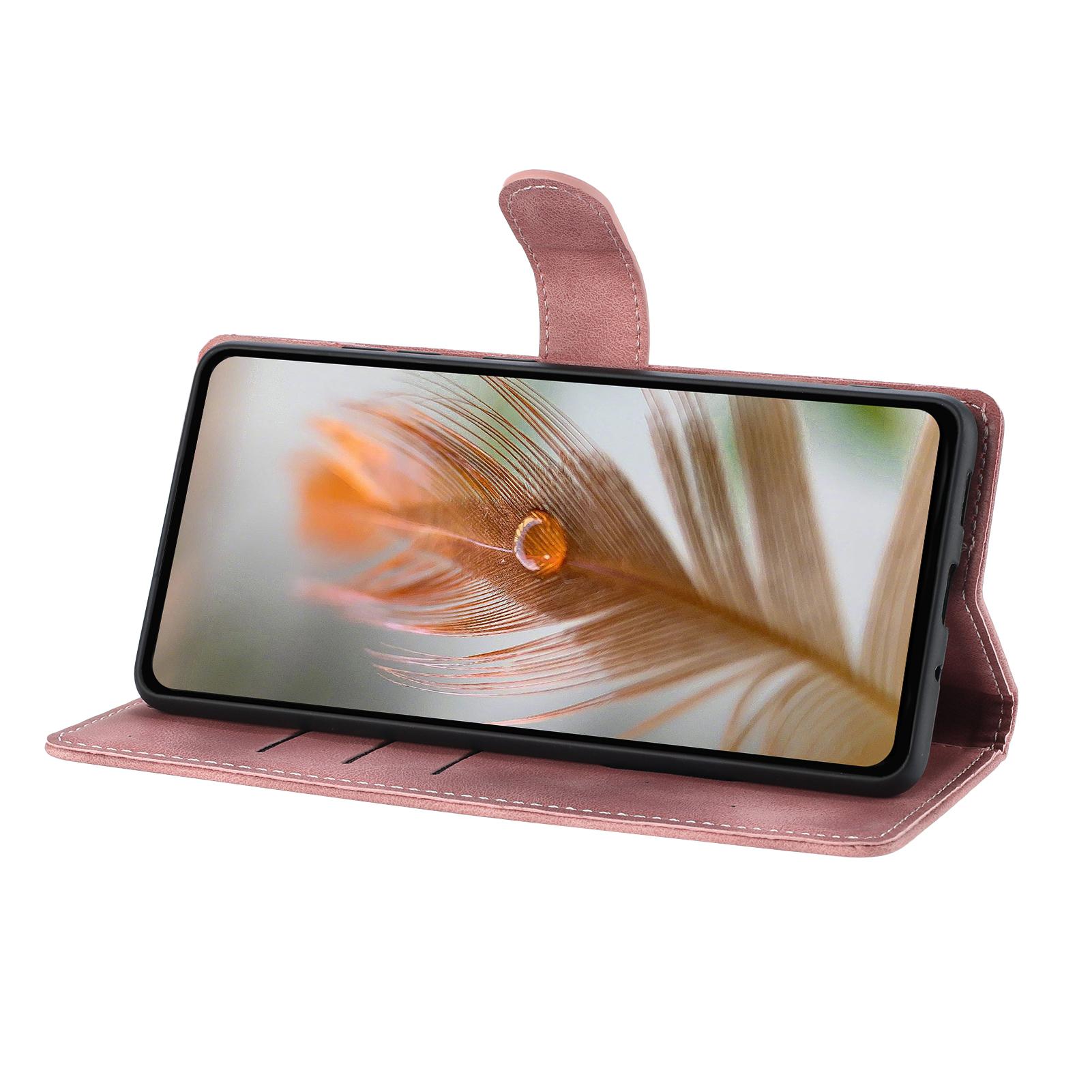 

For Samsung Galaxy A26 5G Case Imprinted Feather PU Leather Wallet Phone Cover with Wrist Strap Red