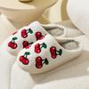Fashion Cute Fruit Women Slippers Winter Indoor Warm Soft Sole Breathable Comfort Anti-slip Bedroom Causal Flat Cotton Shoes