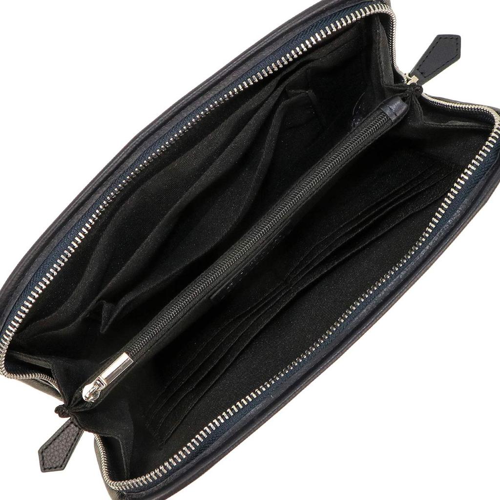 SONNE Claudio Leather Mini Shoulder SOX011 2-Way Bag/Clutch (Navy)