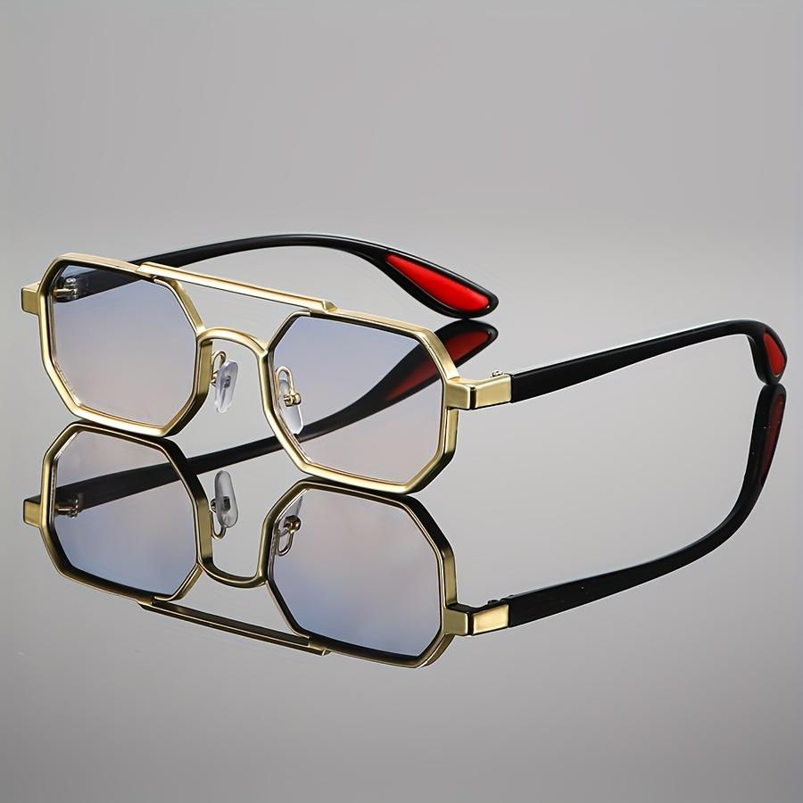 Vintage Punk Style Square Sunglasses for Men Steampunk Metal Frame Cool Decoration Hinge Glasses