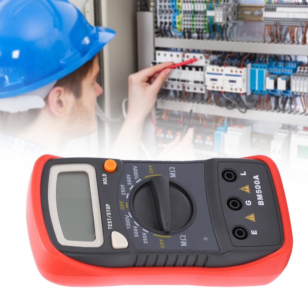 BM500A Resistance Insulation Resistance Electrical Tester with LCD Compact and Easy To Measurement for Electrical Equipment and Electrical Engineering