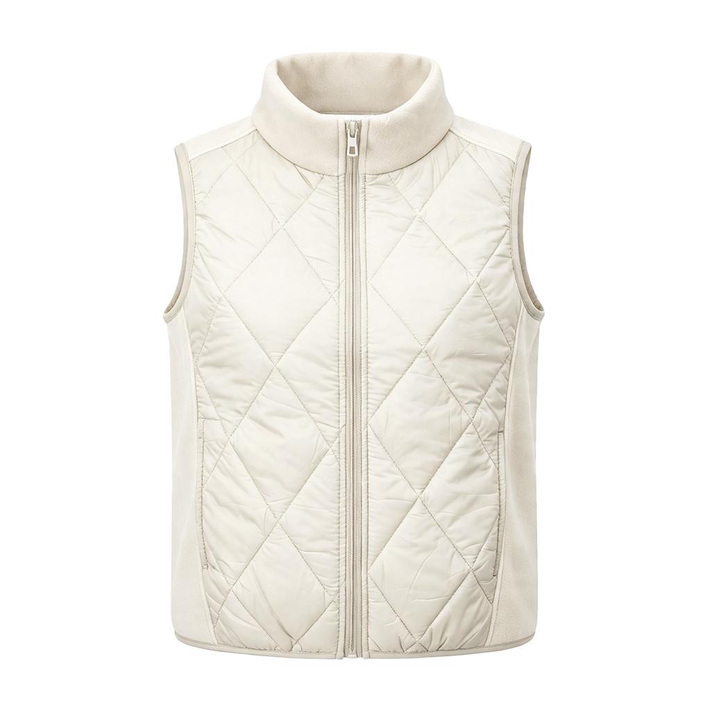 Autumn and winter light splicing cotton vest women's fleece splicing, mother wearing vest inside and outside