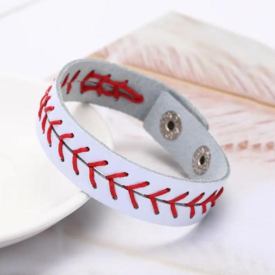 Baseball Bracelet Bright Color Ultralight Non-Fading Wear Resistant Adjustable Unisex Sports Wristband Bangle Gifts