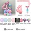 40pcs Gradient Mermaid Tail Shell Balloon 32inch Pink Numbers 1-9 Birthday Balloon Set Ocean Themed Party Decoration Photo Props