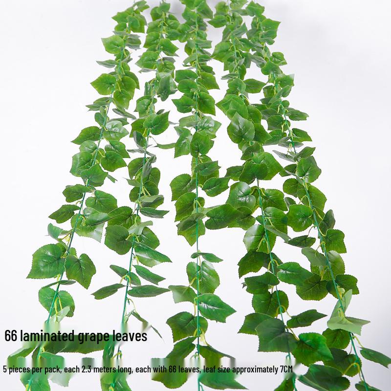 Artificial Rattan Vines for Pipe and Ceiling Decoration - Fake Green Leaves