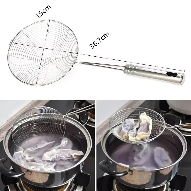 16cm Steel Handle Stainless Steel Wire Oil Leakage Fishing Tool for Baking Frying and Cooking Noodles in Household Kitchen