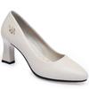 Scarpe da donna in pelle morbida adatte per piedi grassi e larghi di mezza età tacchi alti lavoro professionale scarpe in pelle