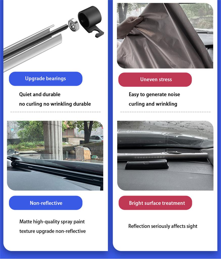 Our Car Windshield Sun Shade is Made of High-hardness Alloy and Heat-insulated Coating, Blocking