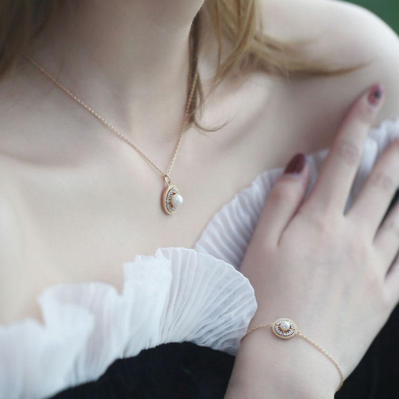 

Винтажный комплект в дворцовом стиле, ожерелье, браслет, серьги-гвоздики, элегантный комплект из стерлингового серебра с натуральным жемчугом