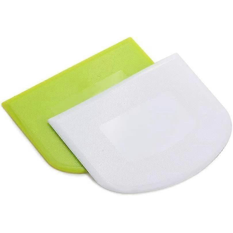 2 Pieces Dough Scraper Bowl Scraper Food-safe Plastic Dough Cutter Flexible Plastic Scraper Bench Scraper Multipurpose Food Scrappers For Bread Dough