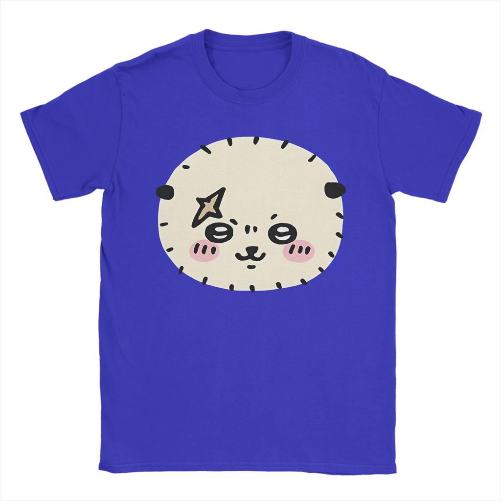 Funny Chiikawas Rakko TShirts Men Round Neck Cotton T Shirts  Short Sleeve Tees Unique Tops