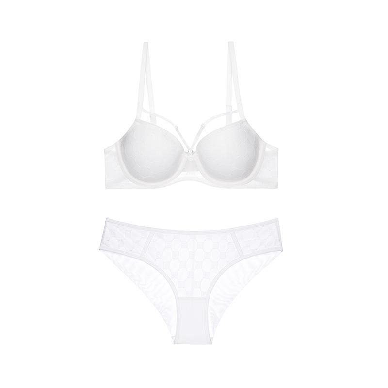 Sexy lace underwear women's thin cotton smooth surface large chest small large size bra anti-sagging large size bra