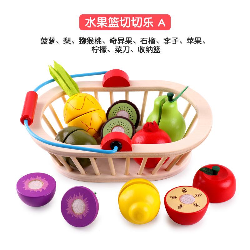 Wooden Children'S Early Education Simulation Playing House Fruits And Vegetables Velcro Cheche Le Creative Kitchen Toys