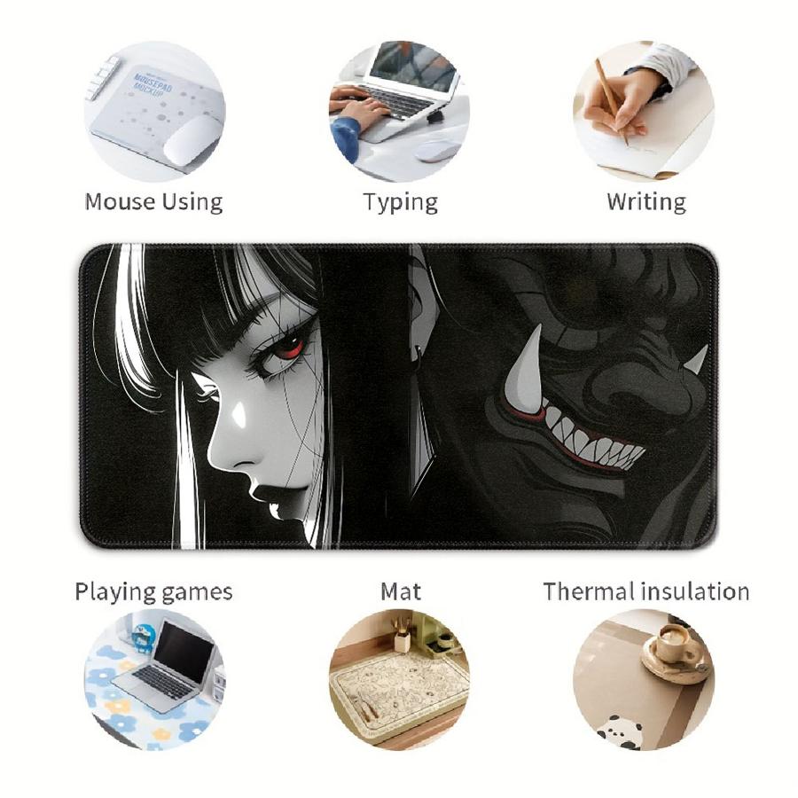 Janpanese Mask Girl Mouse Pad Keyboard Mouse Pad Computer Laptop Pad Desk accessories Game Console Pad office Pad rubber