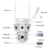 Dual Lens 6MP WiFi Security Camera, PTZ Wireless Home Security Camera,2.4/5GHz Wireless Camera, Video Surveillance for Home CCTV Security (NO Plug)