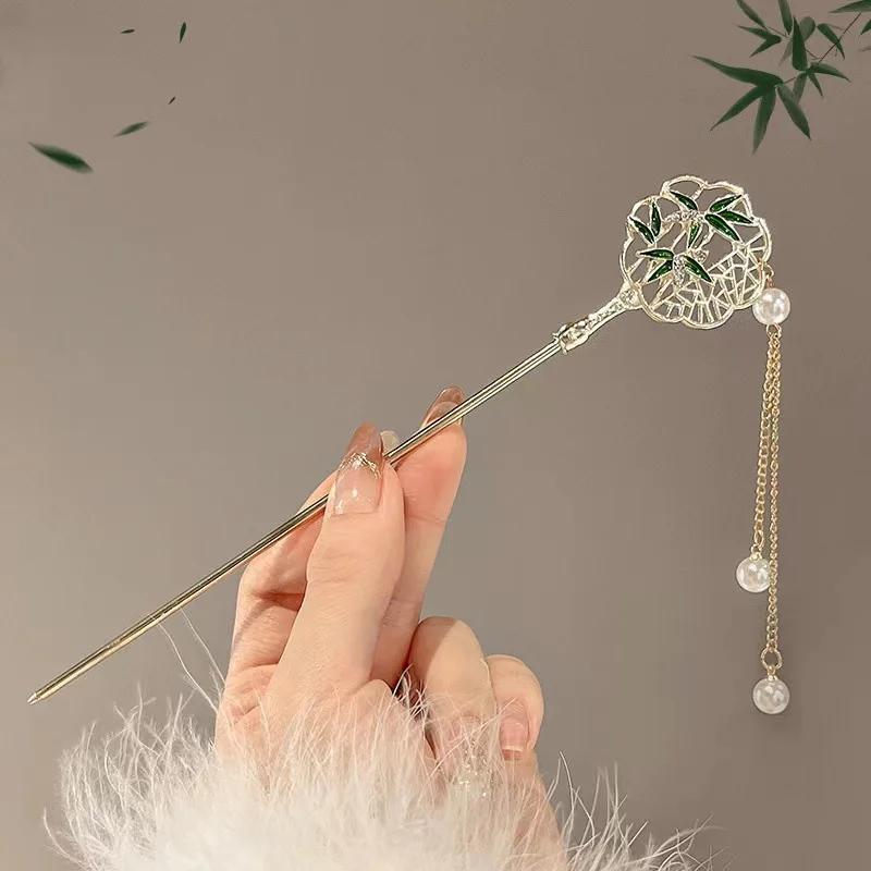 Klassischer Haarstab Pfirsichblütenhaar Essstäbchen Vergoldet Zinken Hochsteckfrisur Chignon Haarnadel Für Frauen Chinesische Hanfu Haarschmuck