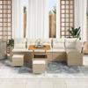 Canapé de Jardin 9 Pièces avec Coussins Beige Poly Rattan, Canapé de Jardin 2 Places avec Coussins Beige Poly Rattan, 3362411