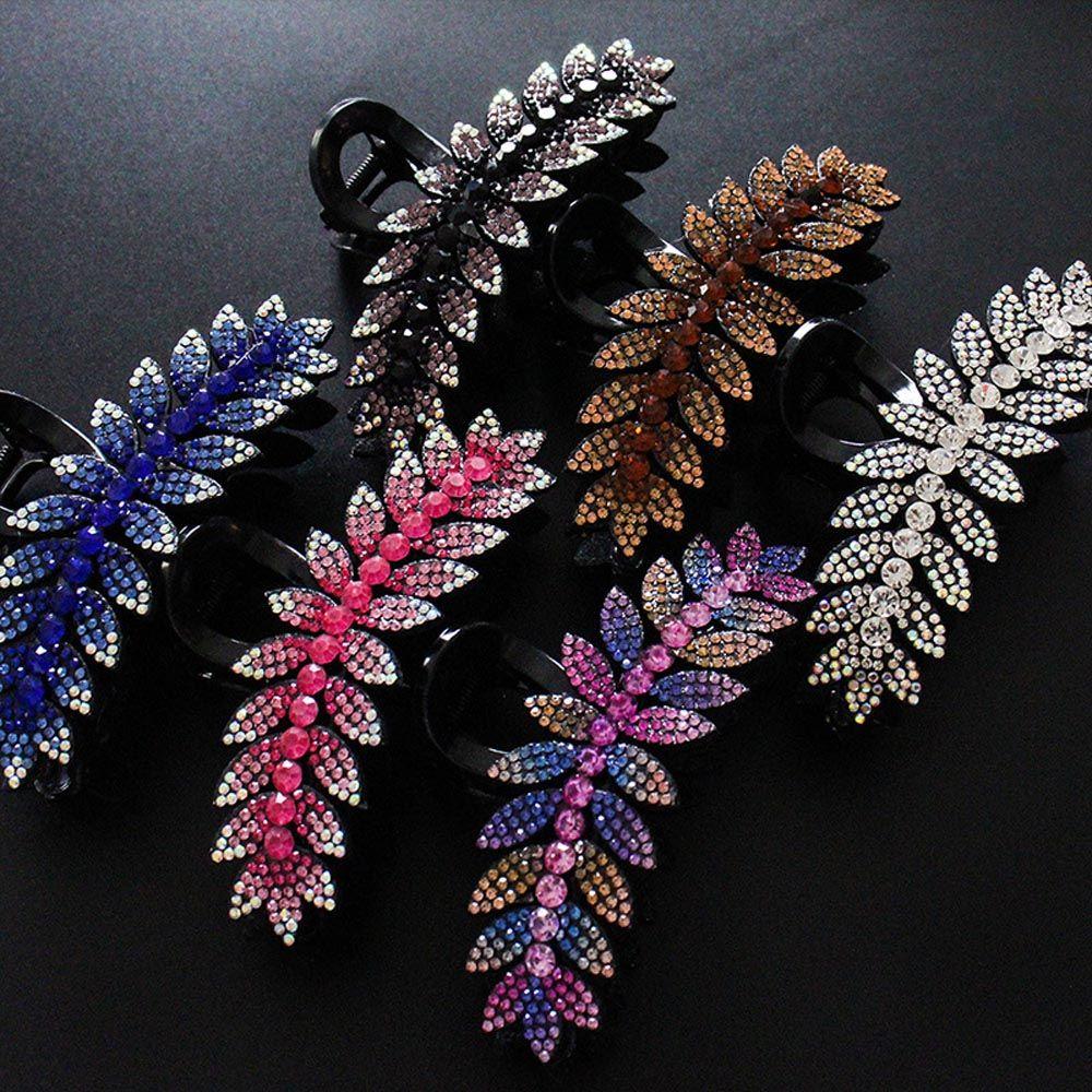 

Hair Crabs Clip Temperament Leaf Hairgrip Shark Clip Korean Ponytail Holder Women Hair Claws зелёный