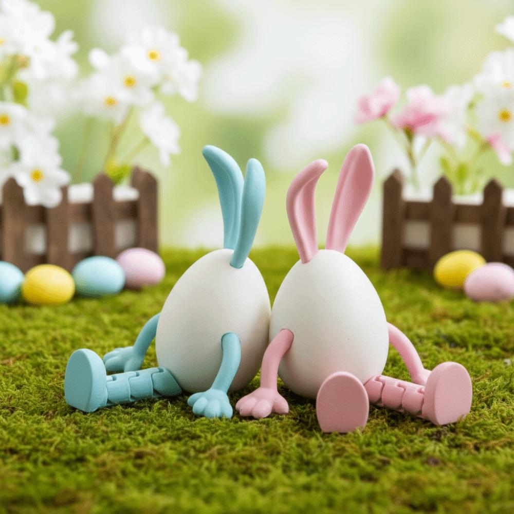 Cartoon Easter Rabbit Ornament Movable Easter Egg Creative Bunny Toy Surprise Toys
