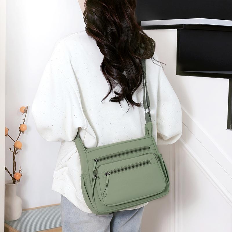 Women's Multi-layer Shoulder Bag Nylon Water-repellent Large Capacity Crossbody Bag Mother Bag