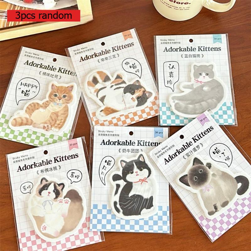 Cute Pet Kitten Office School Supplies Special Shaped Family Series Cute Message Stickers Handbook Material Paper Kawaii Gift