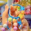Keychain Strong Load-Bearing Macaron Color Beads Key Chain with Glitter Cicada Pendant Portable Anti-Lost Mobile Phone Chain Bag Hanger