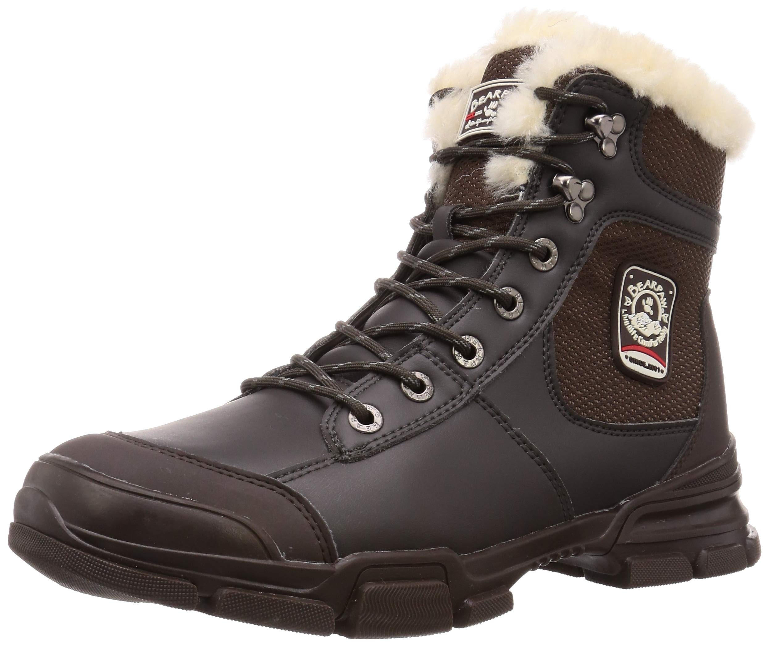 

BASSWOOD Cold Weather Bean Boots Boa Inner Snow Outdoor Climbing Water Repellent Shoes Winter Brown 26 cm [Bearpaw] Men s коричневий