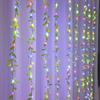 LED Willow Vine Lights: Green Leaf String with Copper Wire for Decorative Illumination