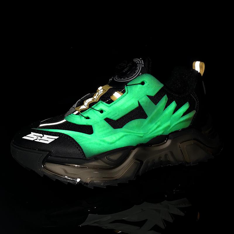 Fashion Men Walk Shoes Four Seasons Student Sneakers Fluorescent Upper Hiking Tennis Men Casual Shoes Non Slip Shoes Size 39-45