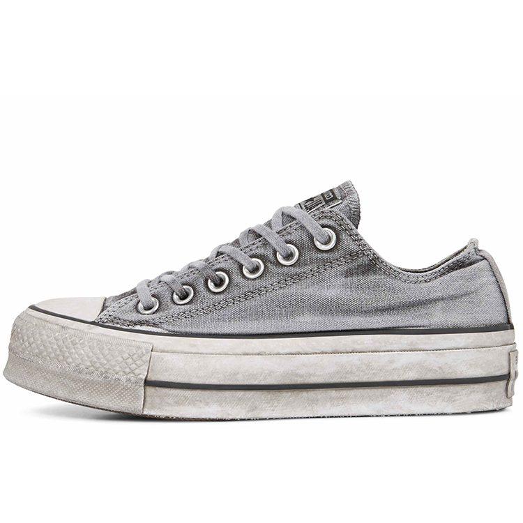 Chuck Taylor All Star Wmns Converse Piattaforma Rialzata Low 'Smoked Canvas - Grigio' Donna 563112C
