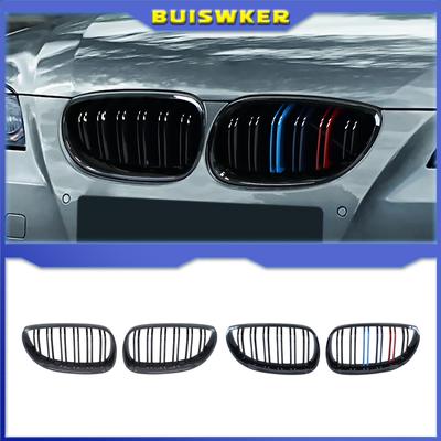 Front Bumper Kidney Grille Grill Hood Mesh Double Line For BMW E60 M5 E61 520i 545i 550i 535i 2003-2010 5 Series Refit Body Kit