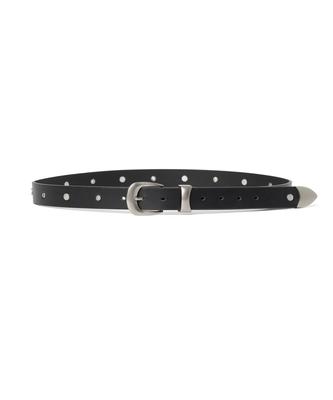 MILLO ARCHIVE Studded Eyelet Leather Belt [Black]