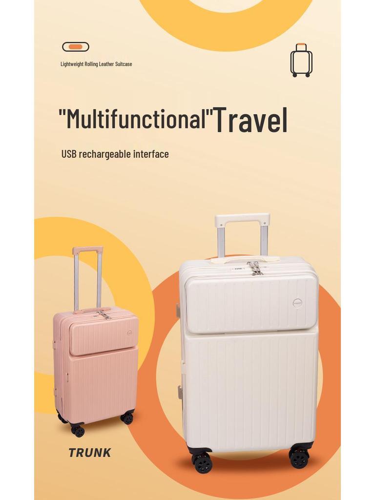 Stylish, Durable Large Capacity Trolley Case with Front Opening & TAS Lock