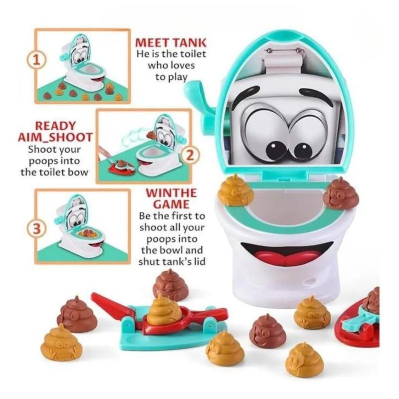 Hra Poopshoot Zábavná Katapult Toaleta Stolní Hračka Pro 2 Hráče Výzva Koordinace Ruka-Oko Rekvizita Žertovná Hračka Dětská Stolní Hra