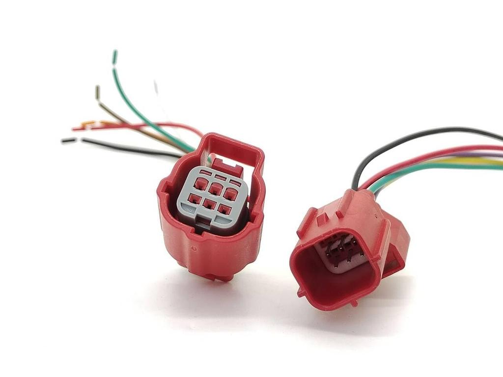 Generic Waterproof Motorcycle OBD2 Diagnostic Connector Set - 6 Pin Male Plug and Female Socket with Cable for Honda Yamaha