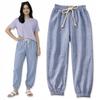 Muslin Pants for Women Youth Summer Cotton 100% Light Blue