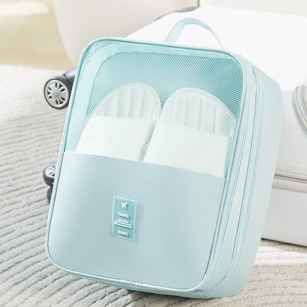 Large Polyester Double Layer Shoe Storage Bag Stackable Shoe Organizer Breathable Shoe Cover Box for Home