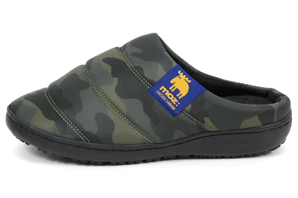 Mozu Camouflage Size Down Shoes with Cold Weather Protection and Soles Men's Clogs, M, Water-Repellent Non-Slip