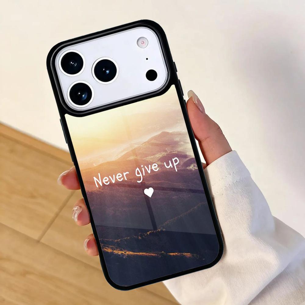 never give up Mobile Phone Case for IPhone 17 AIR 16pro Max 15 14 13 12 11 Bumper Cover