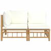 VidaXL Garden Lounge Set 2 Pcs with Cushions Cream White Bamboo 362298