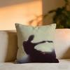 Emotional Illustration Cushion Cover Cozy Velvet Throw PillowSoft Warm Cushion For Sofa  Bed