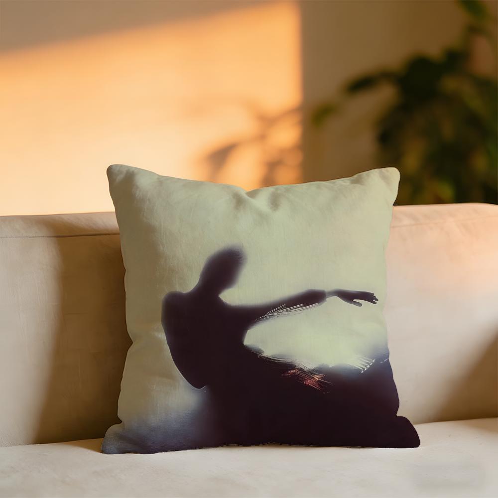 Emotional Illustration Cushion Cover Cozy Velvet Throw PillowSoft Warm Cushion For Sofa Bed