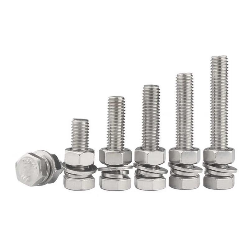 304 Stainless Steel M8x50 Full Thread Hex Bolt & Nut Set